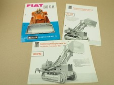 3 Prospekte Fiat 80CA Kettenschlepper Raupe mit Meiller Frontlader 1601 F8 1501S