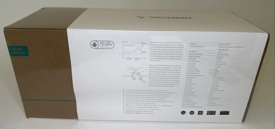 DeepCool Mystique 360 AIO Liquid CPU Cooler ARGB LCD Screen, Intel AMD, Sealed - Image 2 of 3