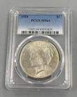 1925 US 90% Silver Peace $1 PCGS MS64 L24039