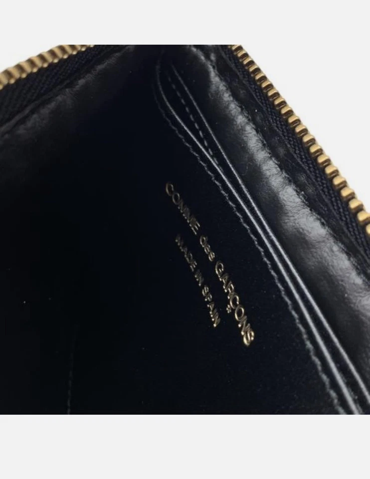 Mini billetera Comme Des Garcons Sa3100 pies en forma de L con cremallera bolsa tortuga grasa negra  Foto 2 de 4