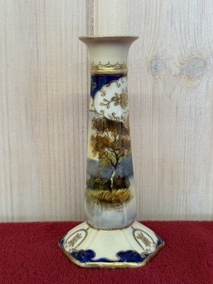 Vintage Noritake Japan Baumszene & Vergoldung Kerzenständer blau Komaru Marke GC 5,5''