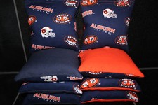 AUBURN UNV.TIGERS 8 CORNHOLE BEAN BAGS GAMES HANDMADE