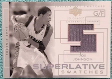 Joe Johnson Suns 2004 UD Glass Superlative Swatches Game Worn Shorts Card