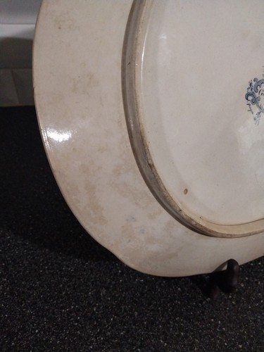 Antique Opaque China "Genevese" 15.5"x13" Meat Platter C. 1830s. See Description - Picture 22 of 24