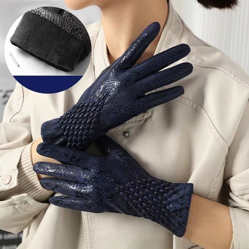 Snake Skin Pattern Touch Screen Gloves Skiing Gloves Cycling Driving - Picture 10 of 13