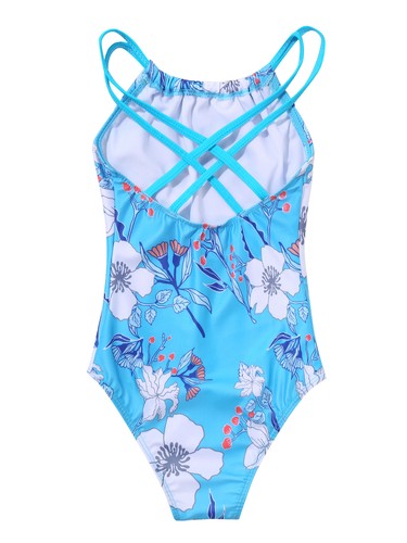 Girls Swimsuit Pool Dress Short Sleeve Skirt A-line Sunsuit Quick-dry Costume - Picture 27 of 28