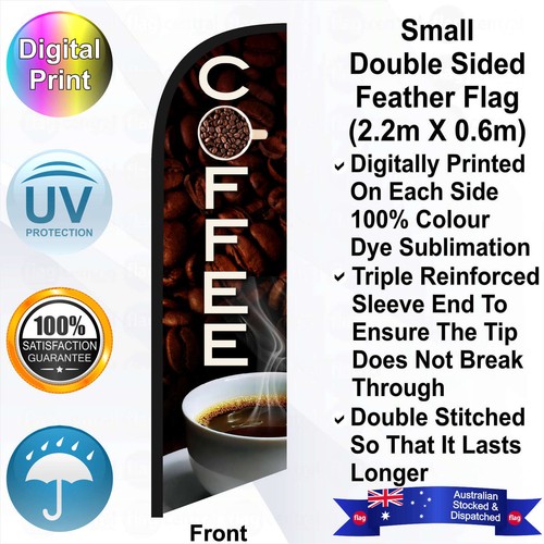 COFFEE Deluxe Brown 2.7m Feather Flag/Banner Kit with Spike *Knife Banner - Picture 2 of 9