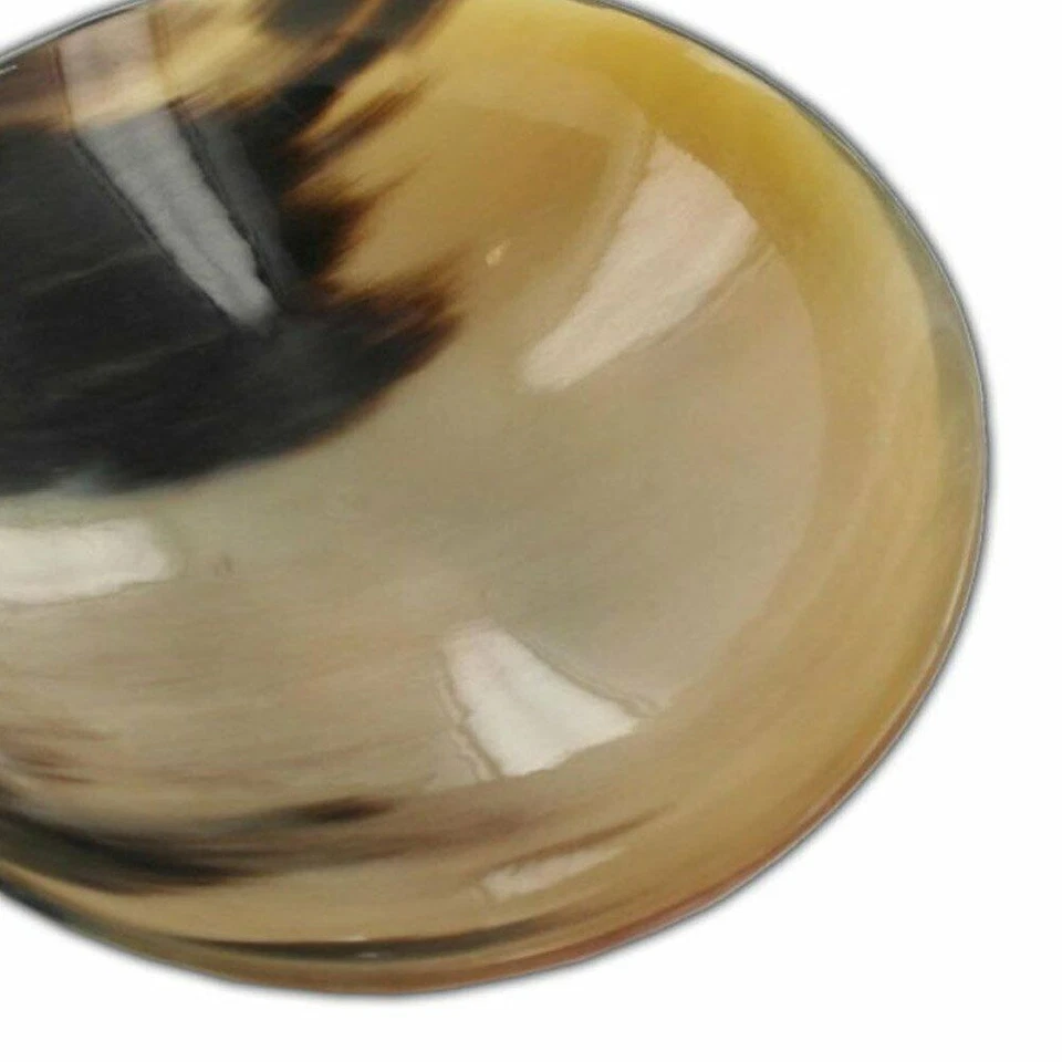Tigela de chifre bovino esculpida à mão estilo renascentista natural 16 oz mármore exclusivo - Imagem 3 de 3