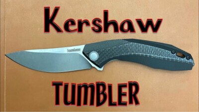 KS4038 Kershaw Tumbler D2 Blade Black G10/Carbon Fiber Framelock Clip