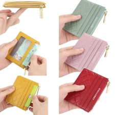 Slim Card Case for Women,Mini Leather Front Pocket Purse Credit Card Coin Wallet