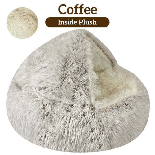 DECASSA Pet Bed Plush Nest Semi-Closed Mattress For Cats Small Dogs - Picture 19 of 28