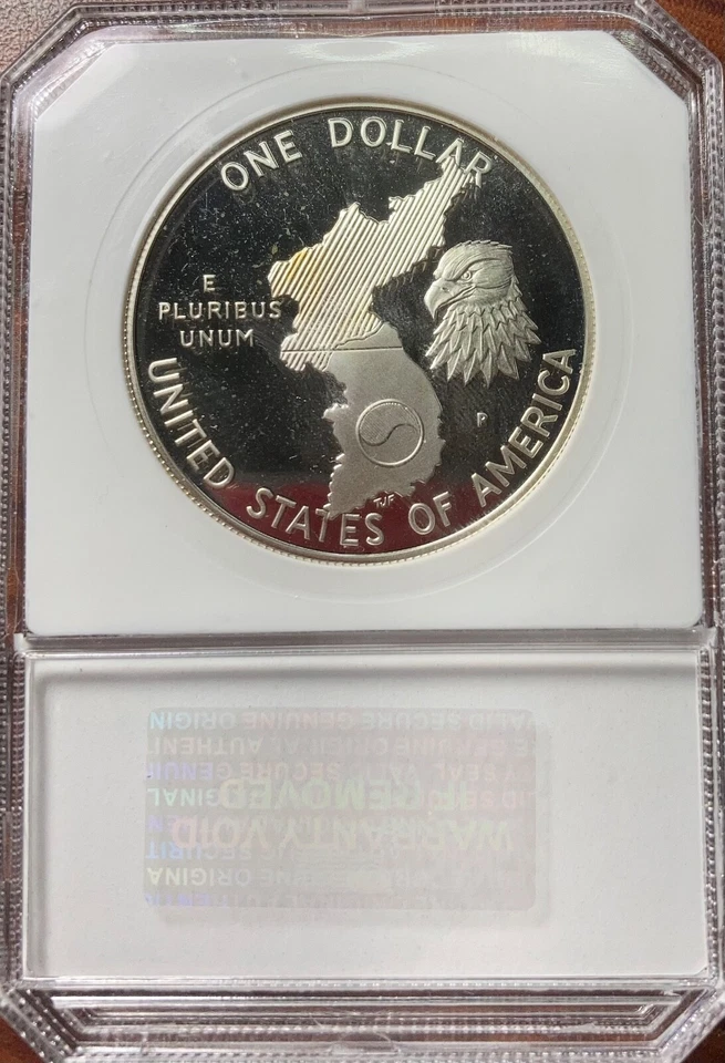 1991-P S$1 PROOF Korea 38th Anniversary Commemorative Silver Dollar PCI PR70DCAM - Image 2 of 2