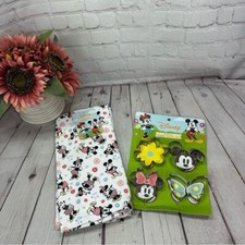 Disney Mickey and Minnie mouse Floral kitchen towel set with Cookie Cutters