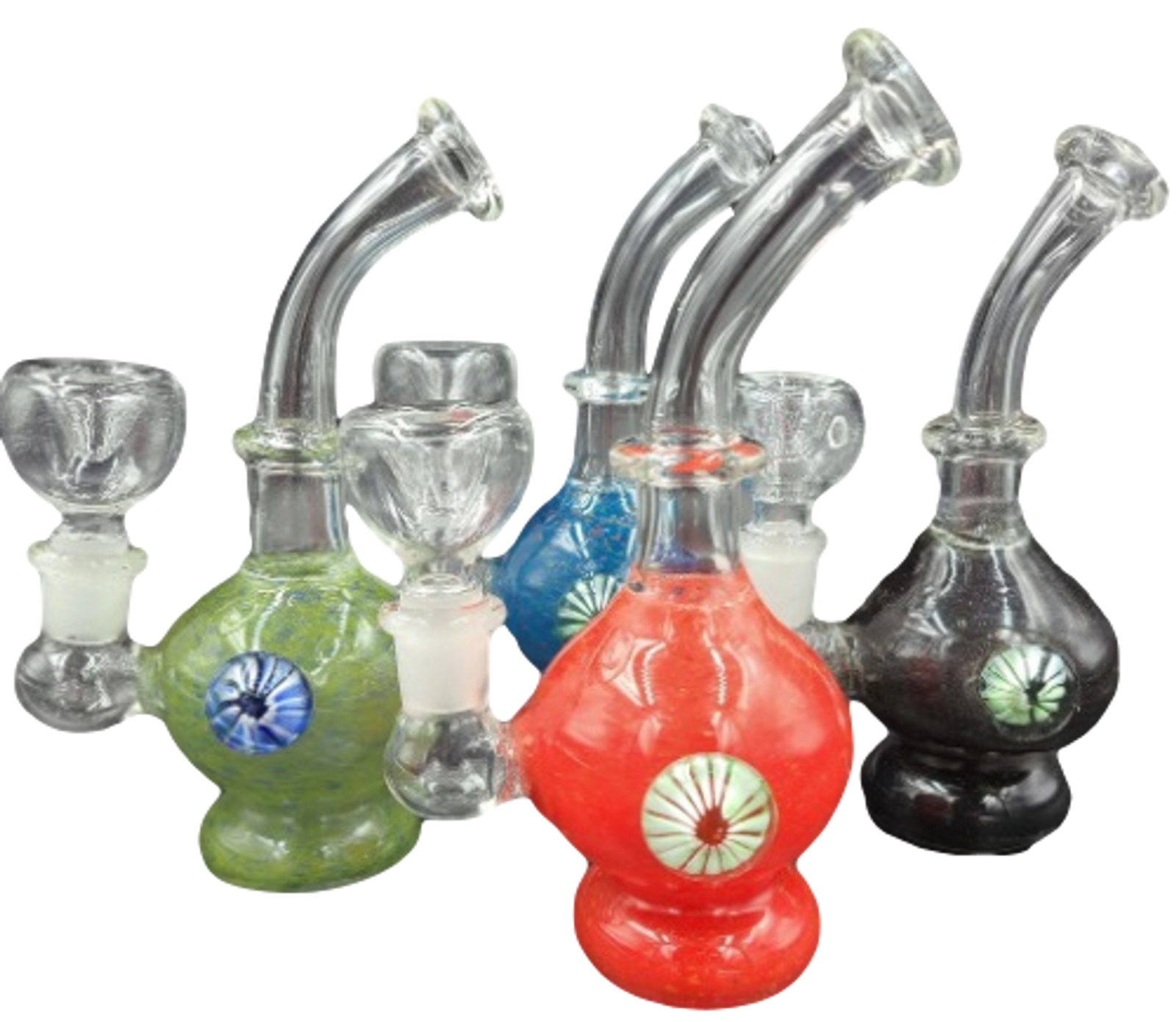 6 Inch Water Pipe/Bongs with Marble  Assorted Colors | Comes with Flower Bowl
