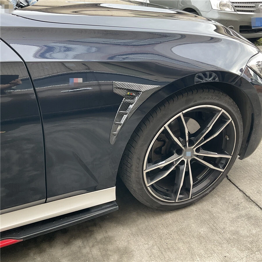 Guardabarros lateral del coche ala flujo de aire cubierta embellecedor fibra de carbono aspecto accesorios exteriores Foto 3 de 4