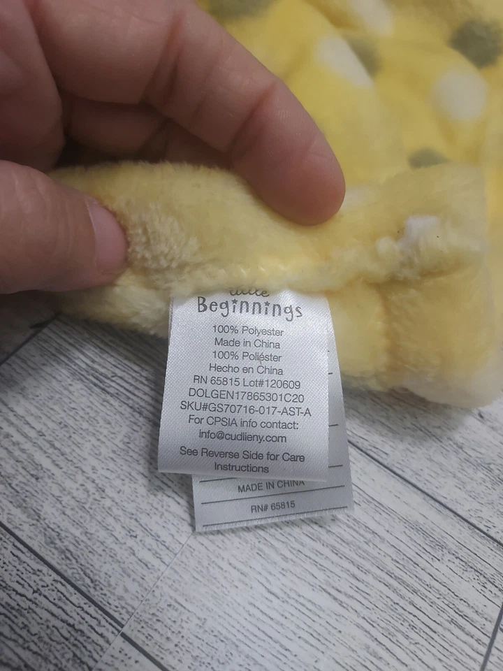 Little Beginnings Unisex Yellow Puppy Dog Security Blanket Minky Lovey - Image 4 of 4