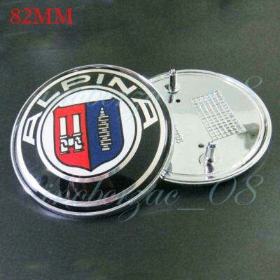 Für BMW ALPINA 82mm+82mm Vorne Motorhaube Heckklappe Hinten Emblem Chrom Logo