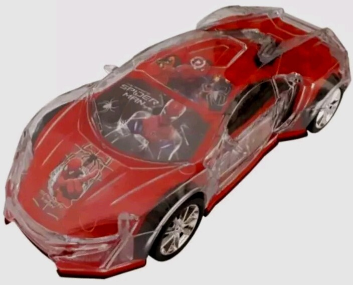 SPIDER-MAN LAMBORGHINI BUMP AND GO CAR TOY FAST SPEED LED LIGHTS