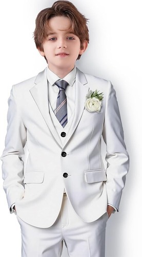 Flower Boy Suits Formal Wear For Kids Wedding Groom Tuxedo Blazer Three Pieces - Picture 21 of 27