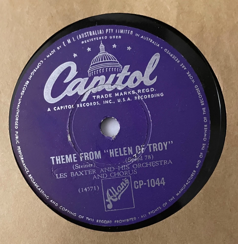 78RPM Record The Poor People of Paris/Theme From Helen of Troy - Les Baxter - Image 4 of 4