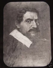 Glass Magic Lantern Slide  PORTRAIT OF BEN JOHNSON C1890