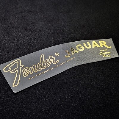 2er Pack Jaguar Waterslide Headstock Decal Gold Metallic 70s Fender Ultra-hi-res
