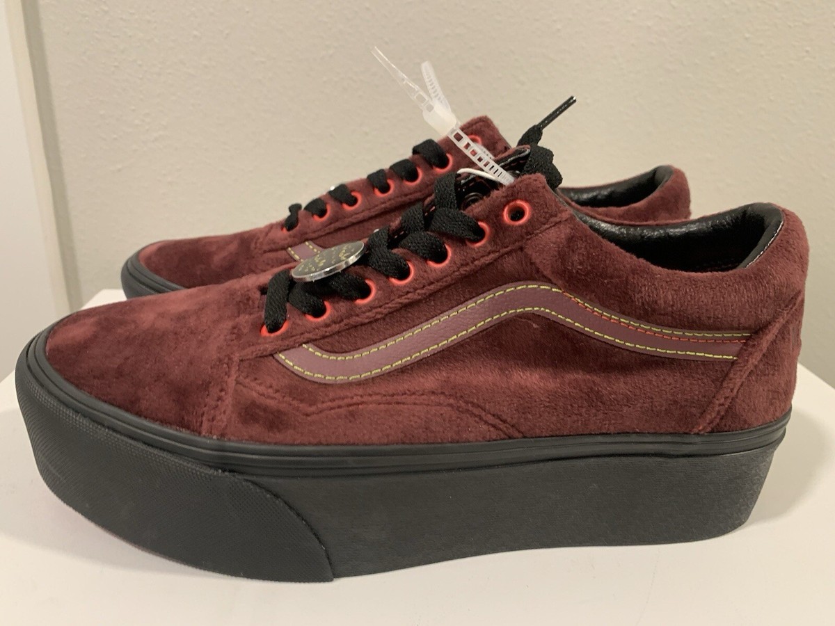 Suede Vans Old Skool Red Maroon VANS SK8-HI Shoes Burgundy Suede
