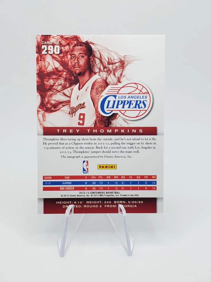 2012-13 Panini Contenders #290 Trey Thompkins AUTO RC - Image 2 of 2