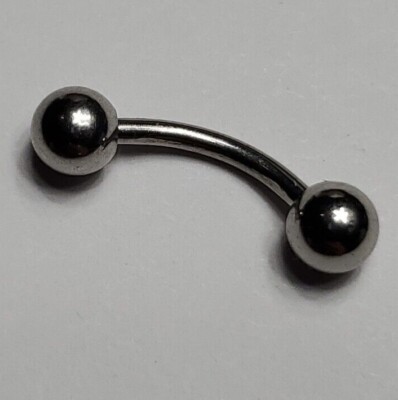 Surgical Steel Curved Barbell 4mm Balls 18g 16g 14g 6mm 8mm