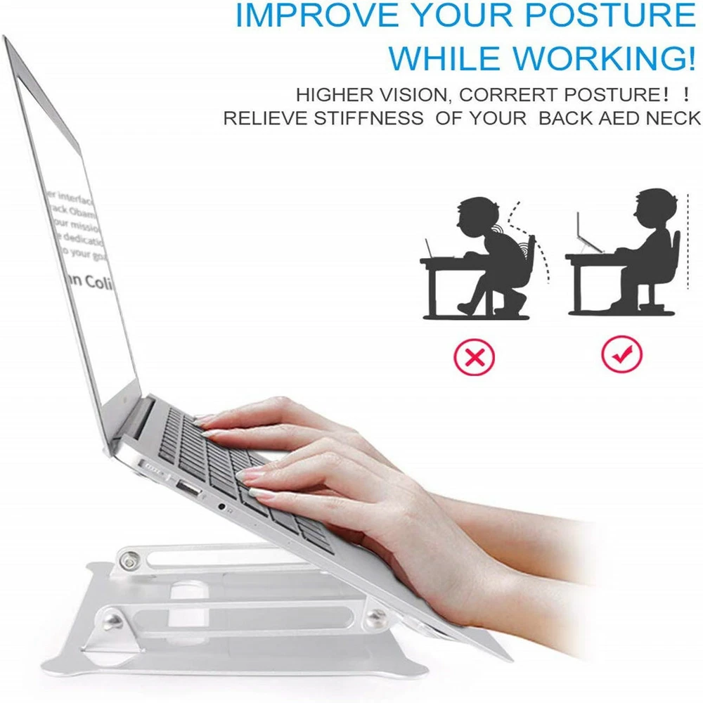 Adjustable Multi-Angle Laptop Stand with Heat Vent for Notebooks