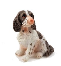 Dolls House Springer Spaniel Sitting Pet Dog Miniature 1:12 Scale Accessory 