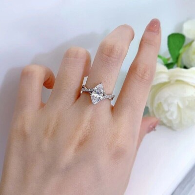 Women's 2Ct Marquise Cut Lab Created White Diamond Ring 14K White Gold ...