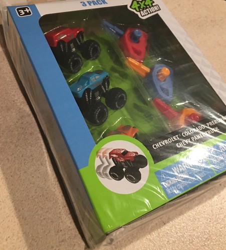 3 Pack Chevrolet Micro Key Launcher Monster Trucks 4x4 Action 3+ New GM Licensed - Picture 11 of 12