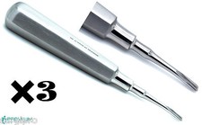 3× Dental Elevator Curved Tip 3mm Root Luxating Surgical Instruments