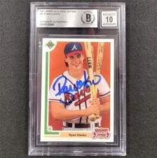 Ryan Klesko signed 1991 Upper Deck Final Edition #8F RC rookie card BAS 10 auto