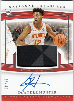 #/49  De'Andre Hunter RPA   2019-20 National Treasures  Clutch Factor  Rookie