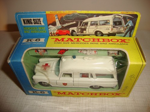 MATCHBOX KING SIZE K-6 MERCEDES BENZ BINZ AMBULANCE - VERY GOOD in original BOX - Picture 5 of 12