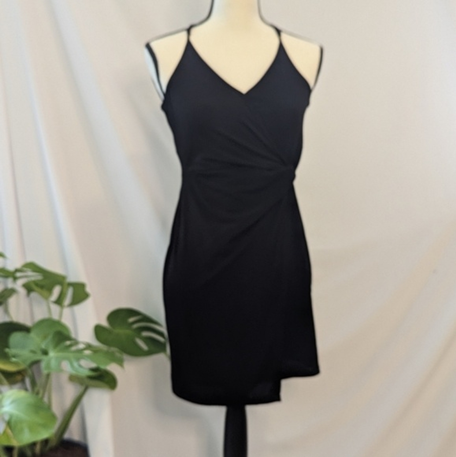 EUC - BCBGeneration Spaghetti Strap Black Mini Dr… - image 1