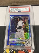 2021 Bowman Chrome Prospects Blue Shimmer Refractor Jasson Dominguez 💎PSA 9💎