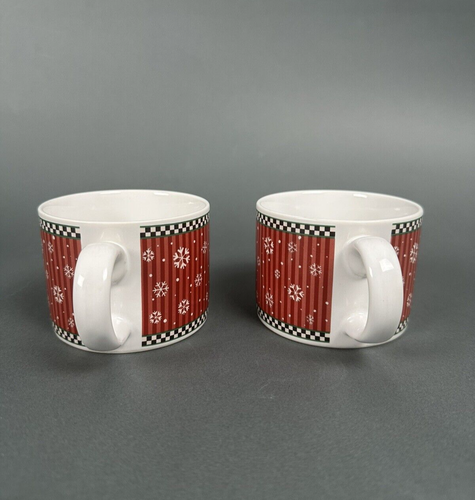 1998 Sakura Debbie Mumm Penguins Stoneware Christmas Cups - Picture 2 of 6