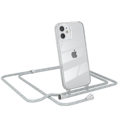 EAZY CASE für Apple iPhone 12 Mini Hülle mit Band Handykette Silikon Cover Grau