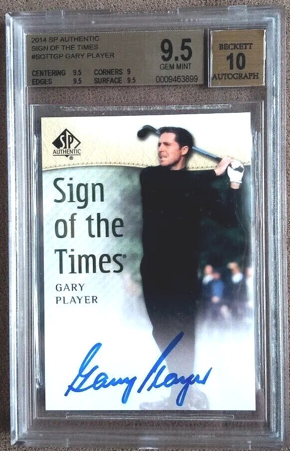 Gary Player 2014 SP Authentic Sign of the Times Auto ~ BGS 9.5 Gem Mint 10 Auto 