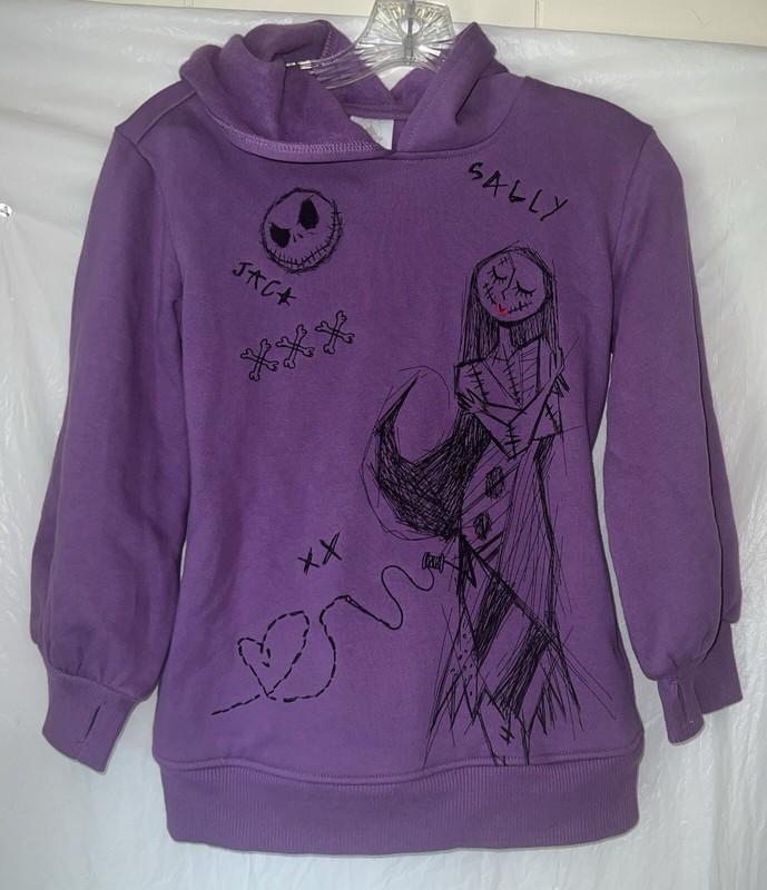 Kids Disney Nightmare Before Christmas Sally And Jack Hoodie Size Medium Sweater