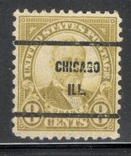 Sc # 640 ~ 8 cent Ulysses S. Grant Issue, Precancel, CHICAGO ILL.