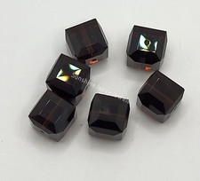 6pc Swarovski Crystal Mocca Faceted Cube 5601 Bead; 2 Sizes: 6mm or 8mm