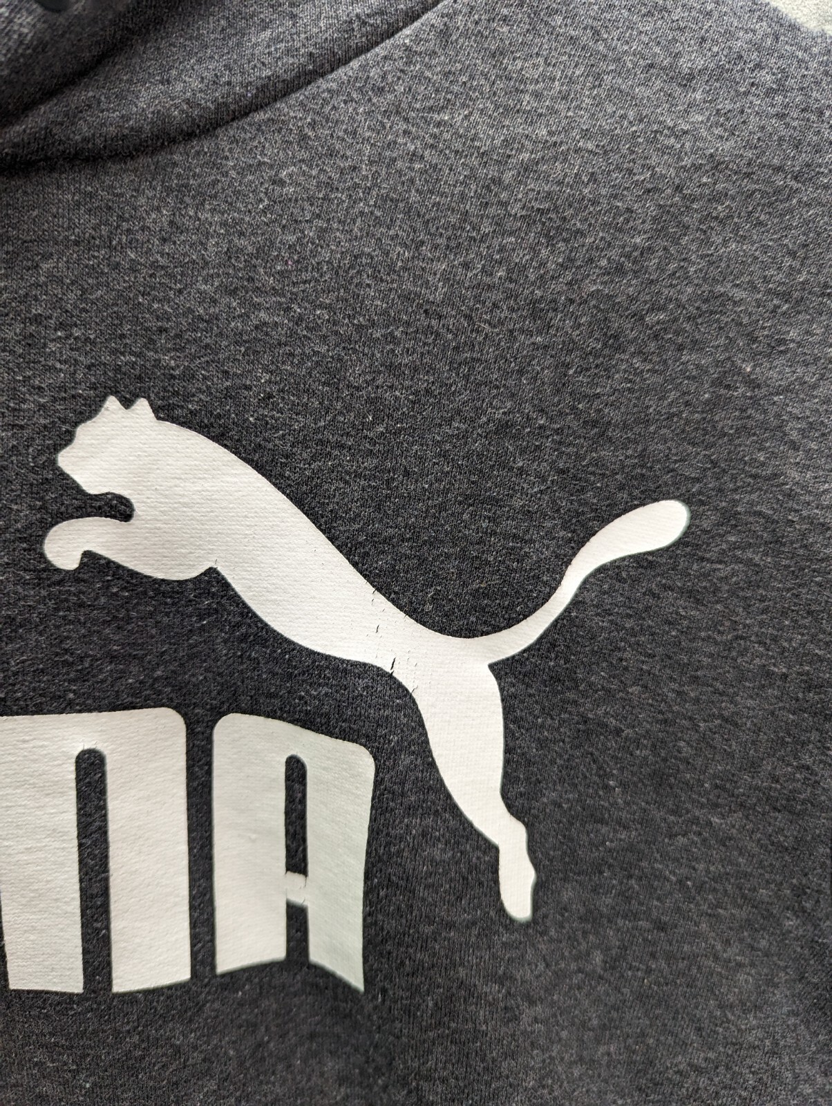 Puma Hoodie XS Grey  Logo Print Pocket Drawstring Sweatshirt Outdoor Training image 4