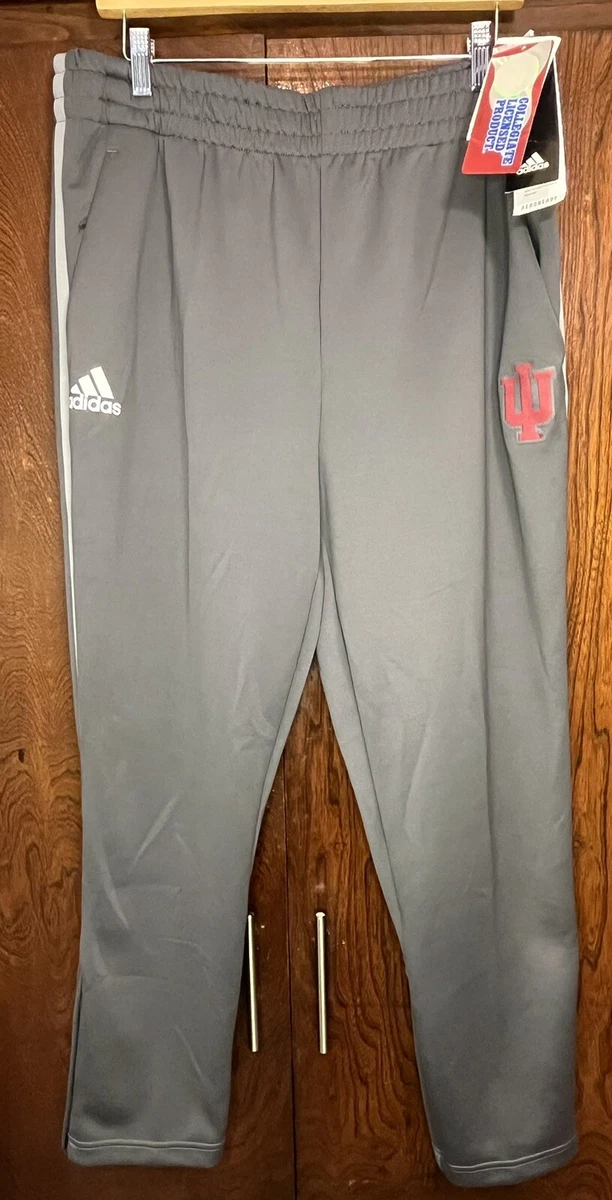 Adidas Indiana Hoosiers NCAA Warm Up Pants Gray Mens Size X-Large GE2642 New