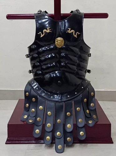 Roman Muscle Medieval Armor suit jacket with leather Belt Halloween Costume Gift - Picture 3 of 8