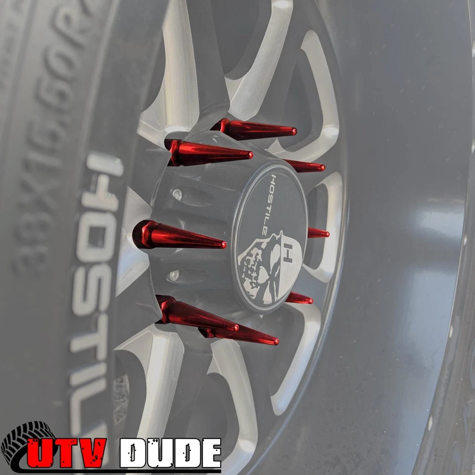 Juego de 32 tuercas de clavo de acero ROJO 14x1,5 para Chevy K2500 K3500 GMT400 8RD1 Foto 2 de 4