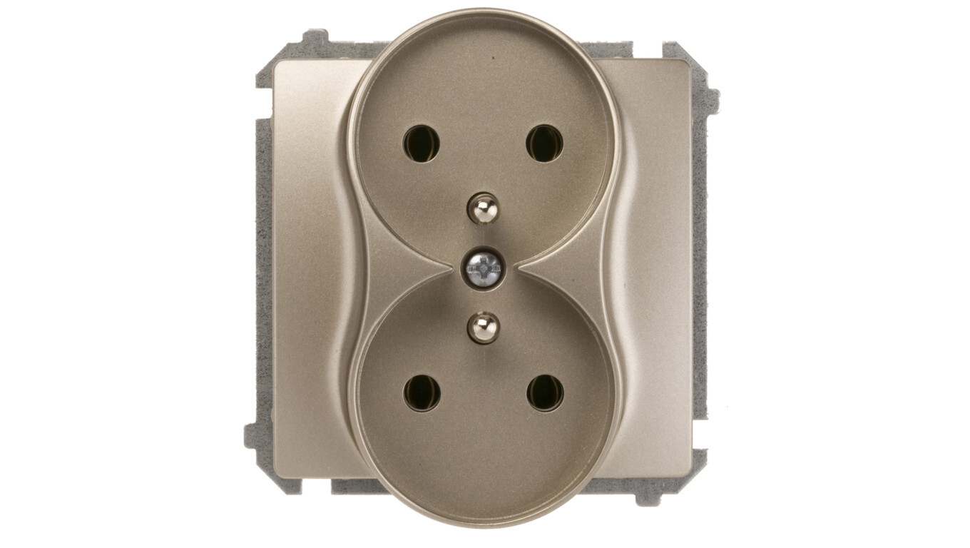 Simon Basic Double socket z / u 16A IP20 satin BMGZ2M.01 / 29 /T2UK
